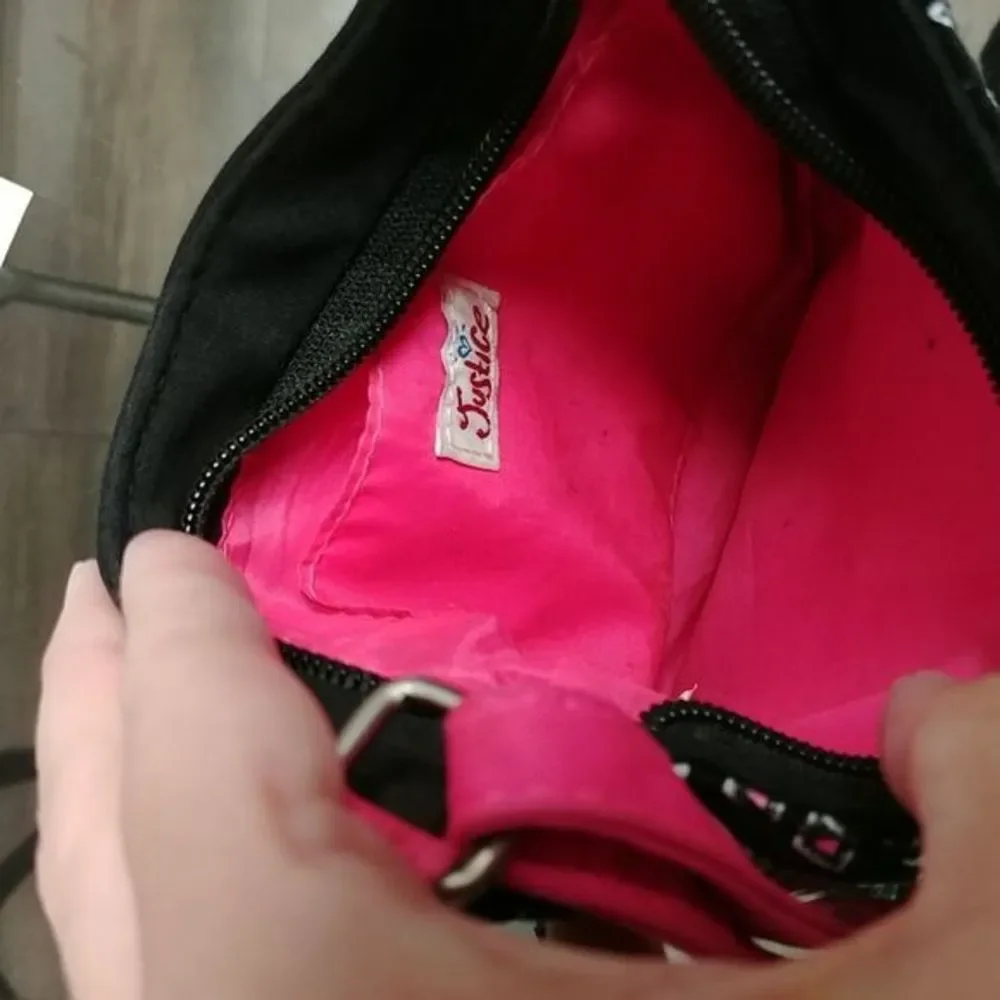 Justice Black‎ Pink Beaded H Child's Handbag